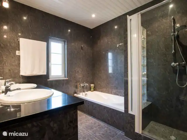 Badkamer met douche & bad